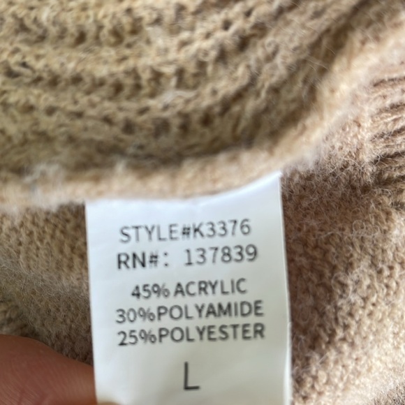 Dreamers by Debut Tan Ruffled Cropped Sweater - Picture 6 of 6